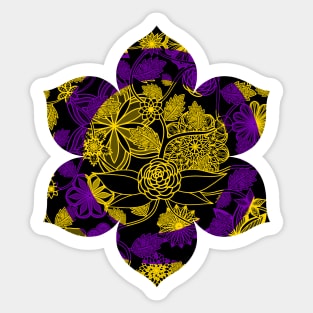 Flight Over Flowers of Fantasy - Intersex Pride Flag Sticker